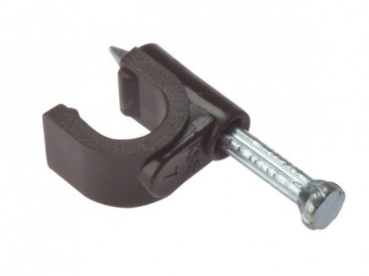 Forgefix Cable Clips 6-7mm Coaxial Brown Pack of 100